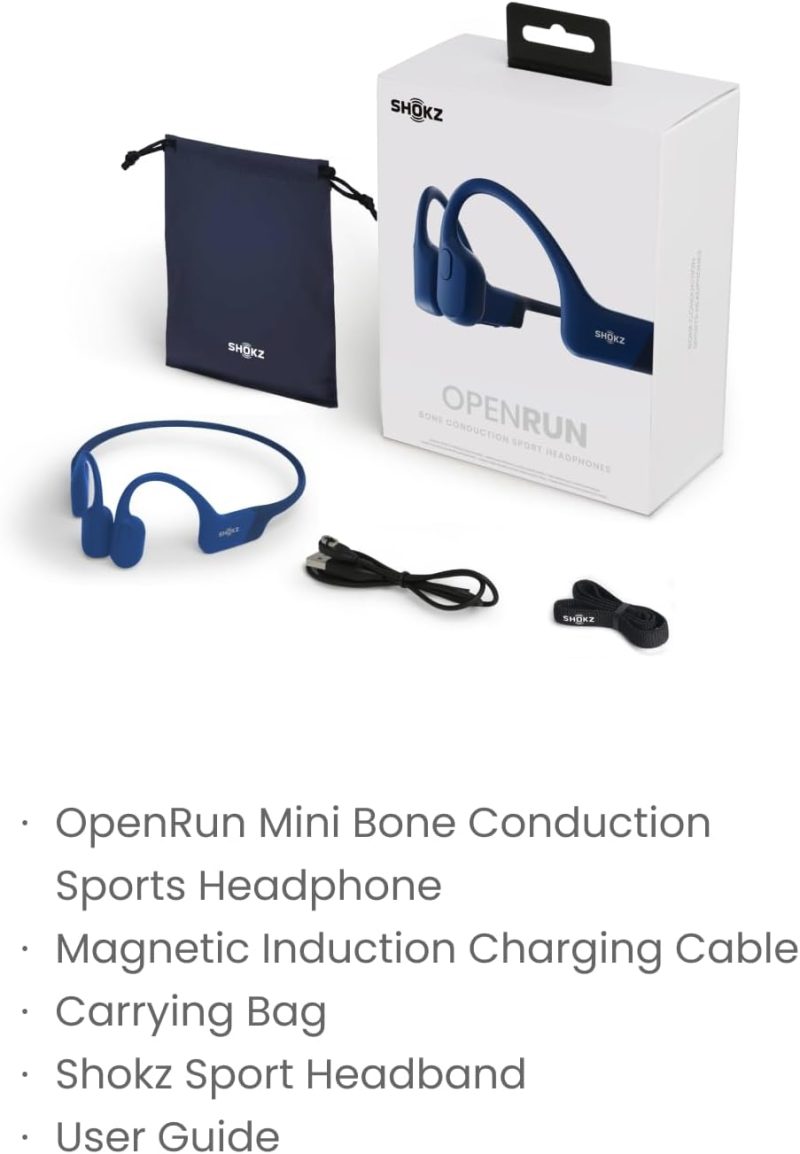 SHOKZ OpenRun Mini (AfterShokz Aeropex Mini) -Bone Conduction Open-Ear Bluetooth Sport Headphones - Waterproof Wireless Earphones for Workouts and Running - Built-in Mic, with Headband - Image 8