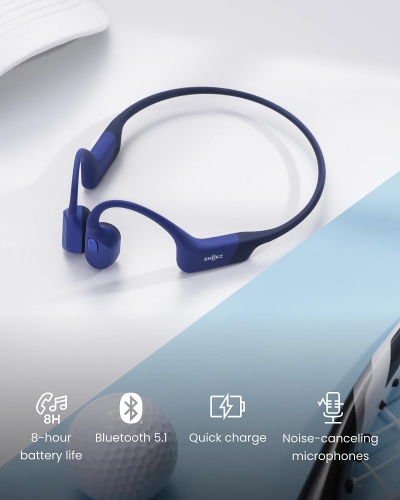 SHOKZ OpenRun Mini (AfterShokz Aeropex Mini) -Bone Conduction Open-Ear Bluetooth Sport Headphones - Waterproof Wireless Earphones for Workouts and Running - Built-in Mic, with Headband - Image 2