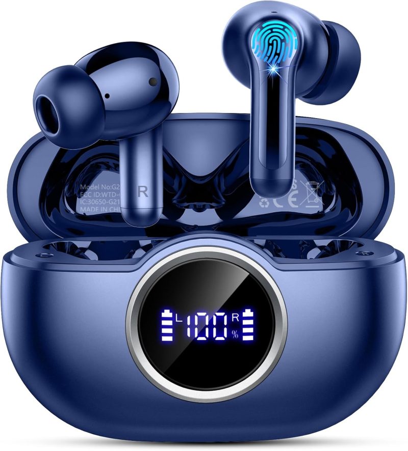 Wireless Earbuds Bluetooth 5.4 Headphones, 2025 Hi-Fi Stereo Bass Ear Buds, 4 ENC Noise Cancelling Mic 36Hrs USB-C in-Ear Earphones IP7 Waterproof Sport Workout for Laptop Pad Android iOS Phone