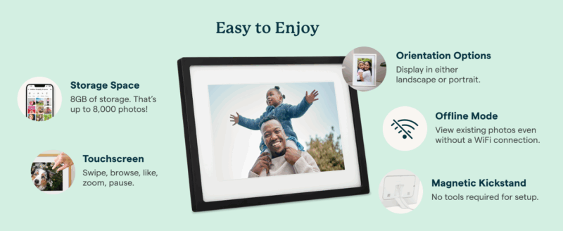 Skylight Frame – WiFi Digital Picture Frame Customer Support, Touch Screen Digital Photo Frame with Easy Setup, Photo Gifts for Parents and Grandparents - 10 Inch Black - Image 5